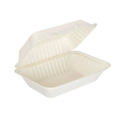 9x6" Bagasse Clamshell Box