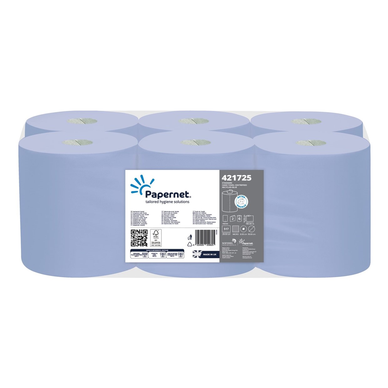 Papernet® 150m Emboss Centerfeed Roll - Blue